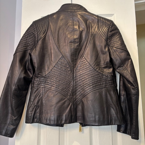 Black leather jacket by Tahari - Picture 5 of 5